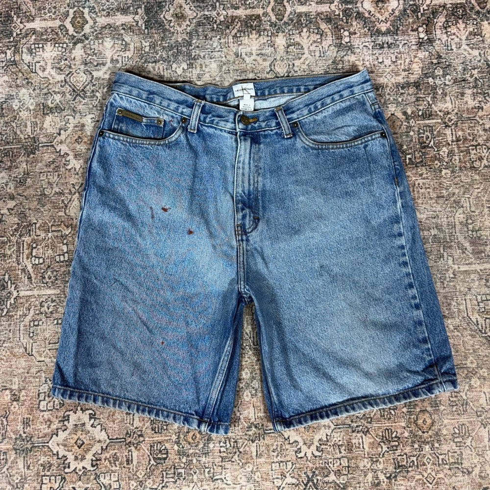 Vintage Calvin Clein Baggy Blue Jorts Size 34